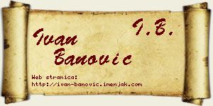 Ivan Banović vizit kartica